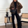 Flygo Women's Faux Fur Coat Fluffy Faux Fur Jacket Long Sleeve Lapel Furry Winter Jackets - Image 5
